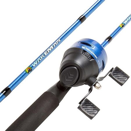 WAKEMAN Wakeman 80-FSH2000 Spincast Fishing Gear Rod & Reel Combo for Bass-Trout Fishing; Blue 80-FSH2000